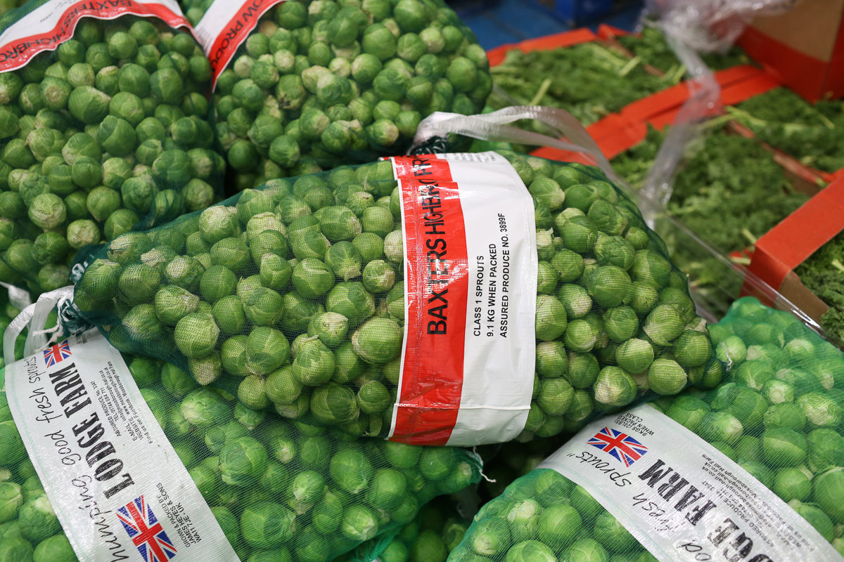 Sacks of Brussel sprouts