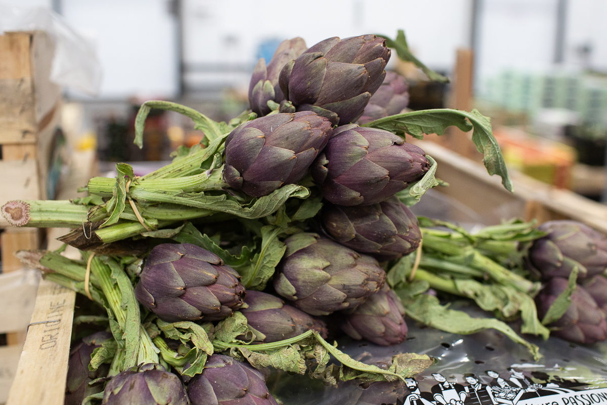 Bunched artichokes